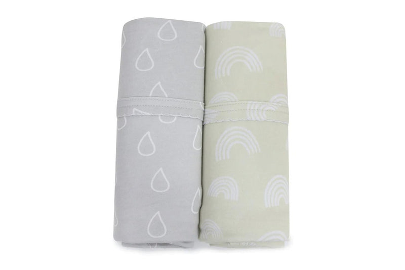 2PK Bubba Blue Nordic Bamboo 80x80cm Jersey Swaddle Wrap Baby 0-12m Grey Sand