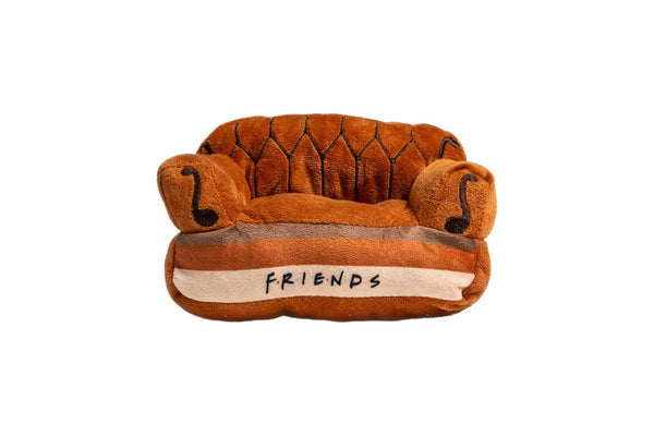 2x Friends Couch Soft Plush Squeaking Dog Interactive Fun Play Toy 20cm Brown