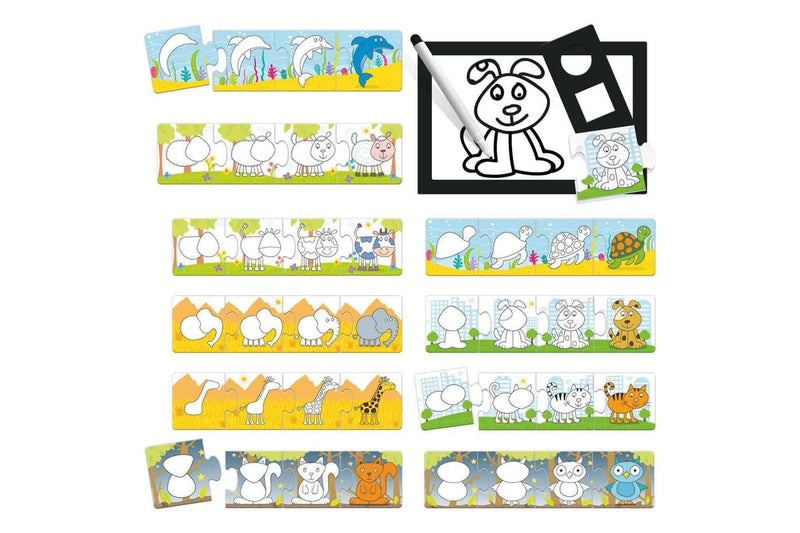 Headu Step By Step Drawing School Kids Fun Learning Activity Puzzle Kit 3-6y