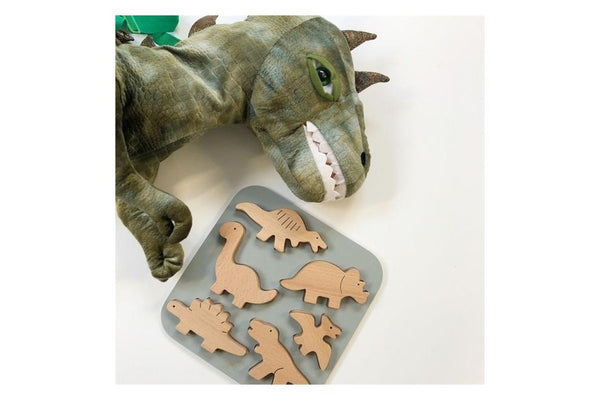 By Astrup Wooden Puzzle Dinosaurs Animal Educational Activity Board Game Kids 2+