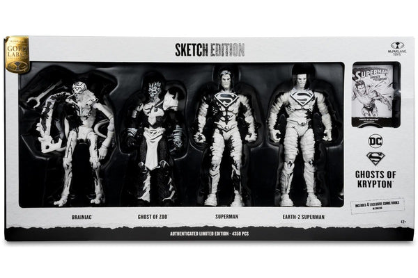 Dc Multiverse: Superman Series Sketch Edition (Gold Label) - 7" Action Figures (4 Pack)