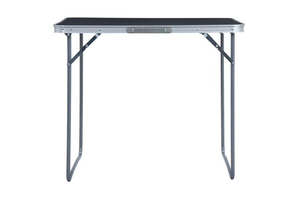 Foldable Camping Table with Metal Frame 80x60 cm Grey vidaXL