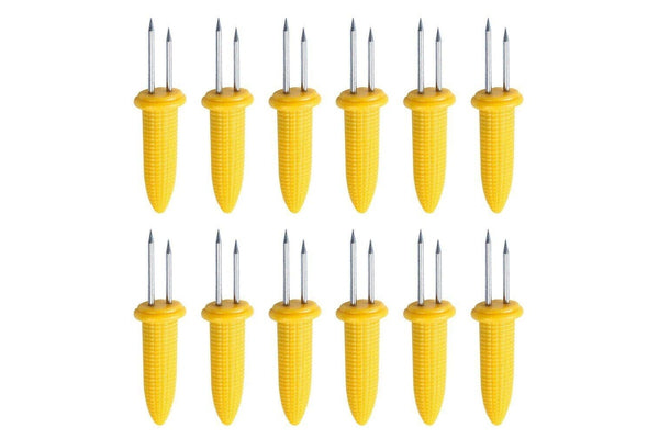 10x Corn Cob Holders Skewers Barbecue Fork Fruit Holder BBQ Kitchen Accessories