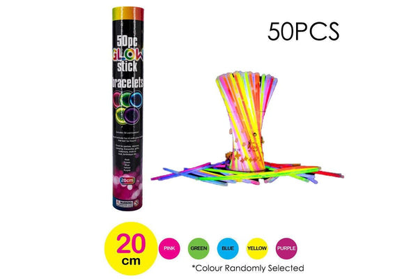 Ozstock 50Pcs Glow Sticks Mixed Color Bracelets Party Glowsticks Glow InThe Dark