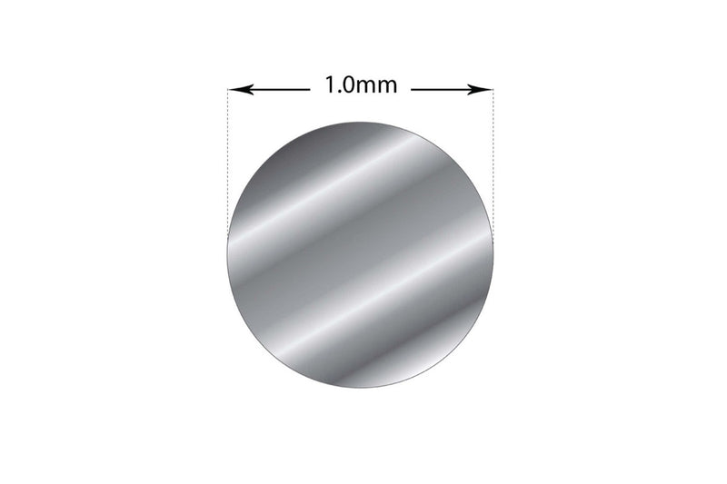 1m Sterling Silver 1mm - Soft Round Wire Rod 18 Gauge Jewellery Bead