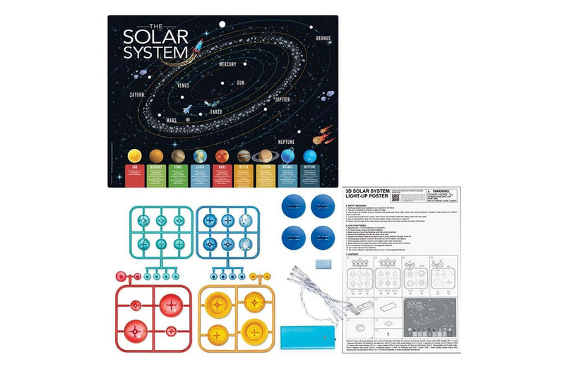 4M KidzLabs 3D Solar System Light-Up Poster Board Educational Kids Activity 5y+