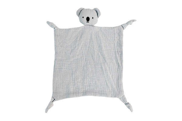 2x Urban Bubsy Koala Cotton Muslin 30x30cm Comforter w Plush Baby Infant Toy BLU