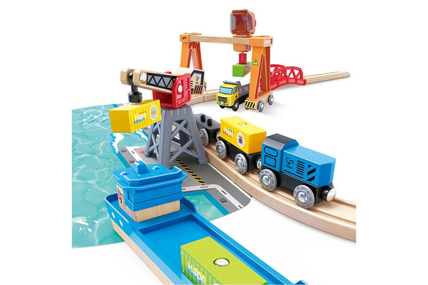 Hape Lift & Load Harbour Set Mining Magnetic Playset Fun Activity Kids Toy 3+