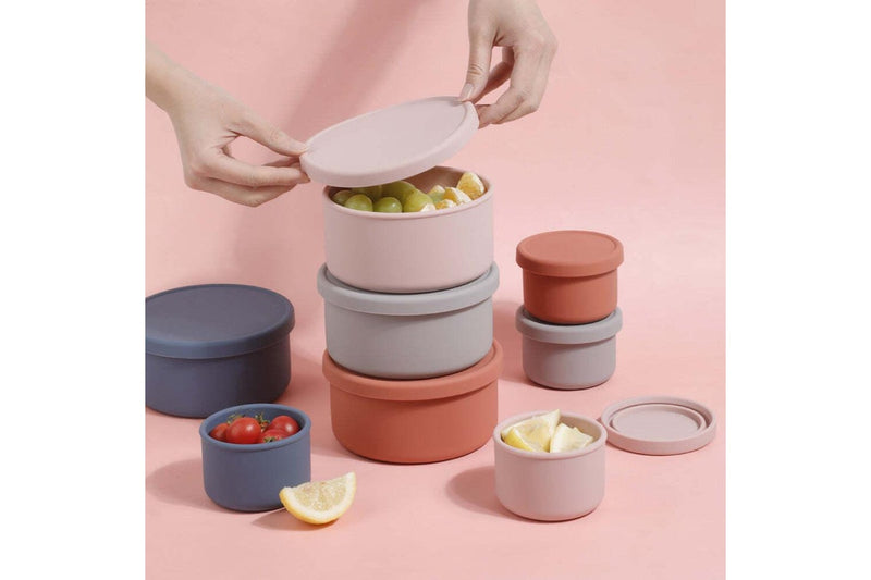 Haakaa: Round Silicone Food Container Set - Suva Grey