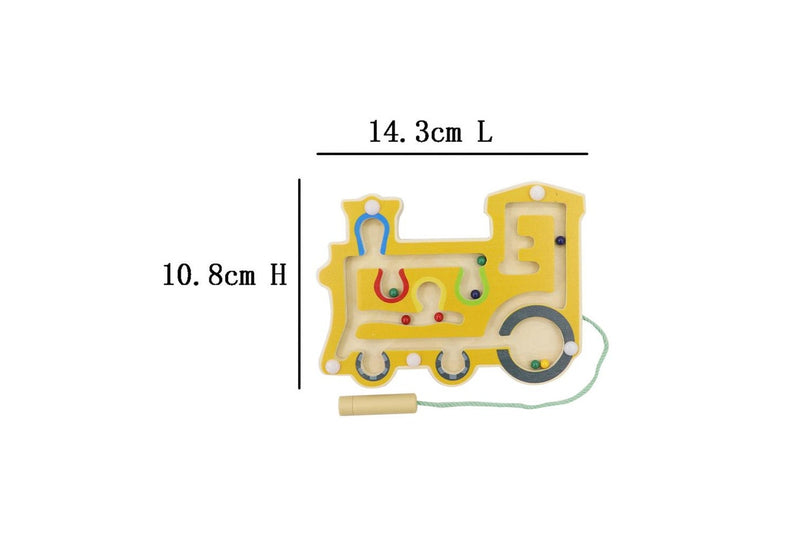 Kaper Kidz Wooden Train Magnetic Labyrinth Kids Children Activity Play Toy 3y+