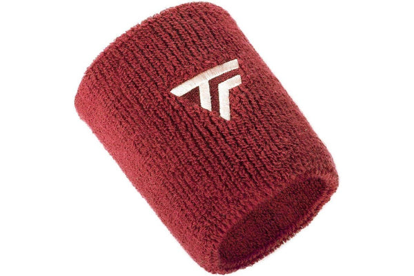 Tecnifibre Tennis XL Wristband Wrist Bands Sweatband Sport Squash Cotton - Cardinal