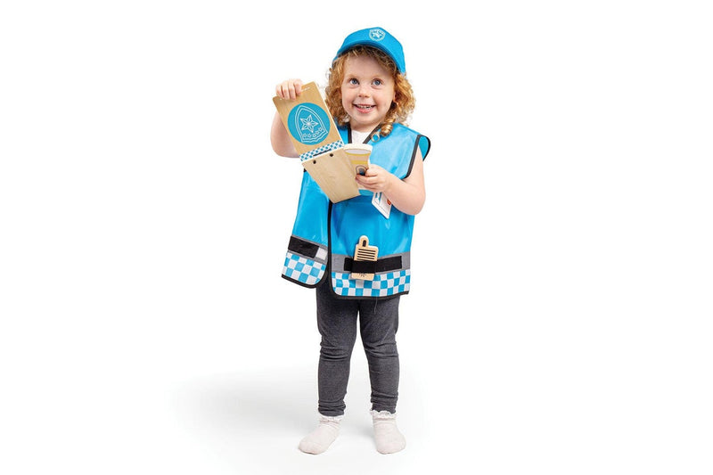 Bigjigs Toys Police Officer Vest & Cap Dress Up Kids Children Pretend Play 3-5y