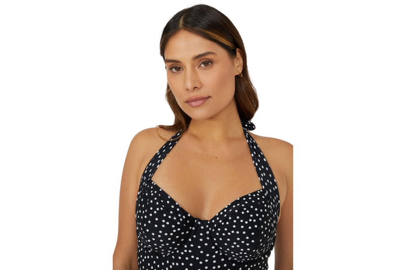 Gorgeous Womens/Ladies Spotted Underwired One Piece Swimsuit (Monochrome) (32FF)