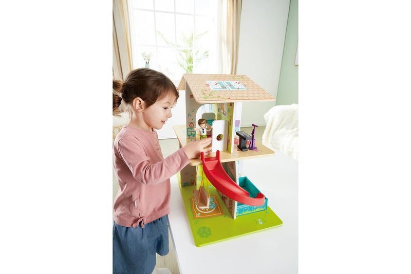 Hape Musical Rock & Slide Dollhouse w Sound Kids Children Interactive Toy 3y+