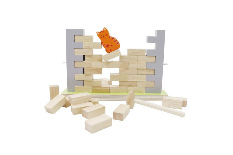 Kaper Kidz Wooden Building Blocks Bricks Wall Board Game Toy Kids w Hammer 3y+