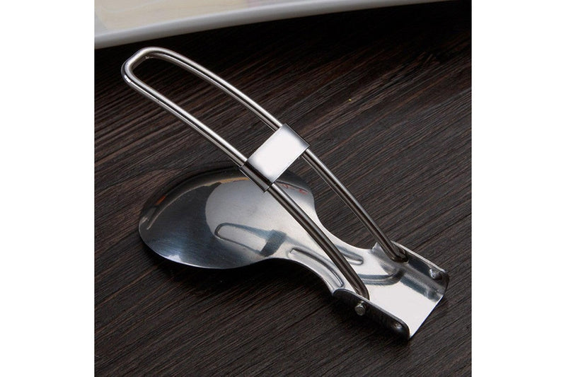 10Pcs Outdoor Camping Picnic Stainless Steel Spoon Tableware Titanium Spork Folding Utensil Portable Equipment Camping Cooking Utensils