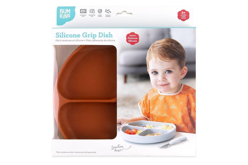 Bumkins: Silicone Grip Dish - Clay