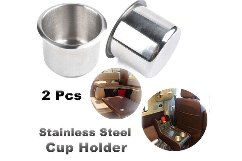 2pcs Stainless Steel Cup Drink Holder For Marine Car Truck Camper RV Boat