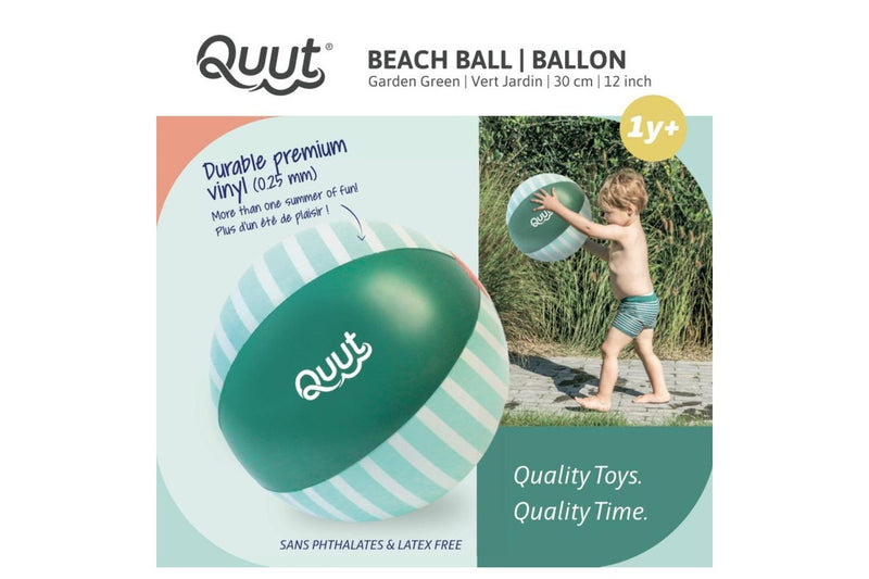 Quut Inflatable Beach Ball 30cm Round Garden Green Kids Children Toy 1y+