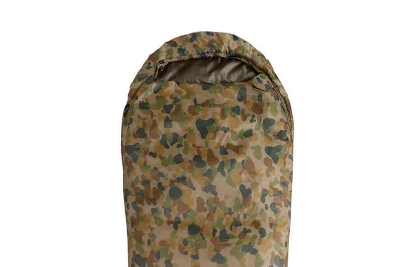 Caribee Deploy 1300 Auscam 220cm Sleeping Bag 0C Camouflage for Hiking Camping