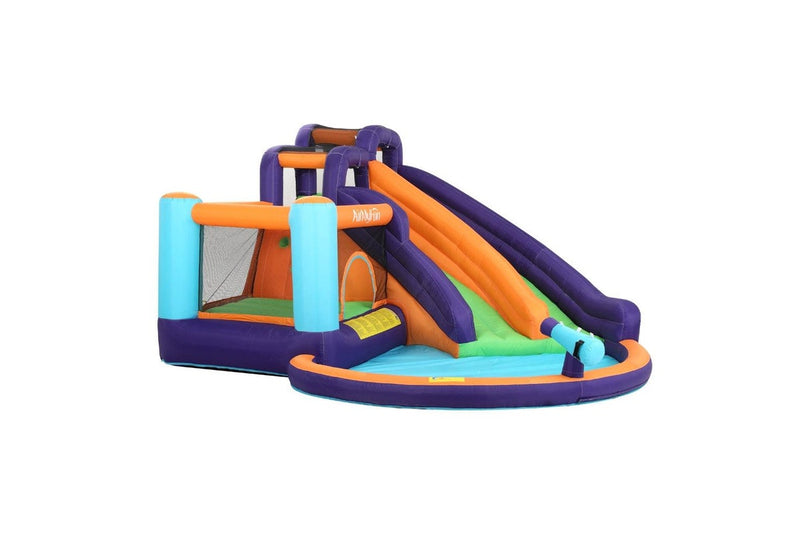 AirMyFun Inflatable Water Slide Kids Jumping Trampoline Castle Double Slide