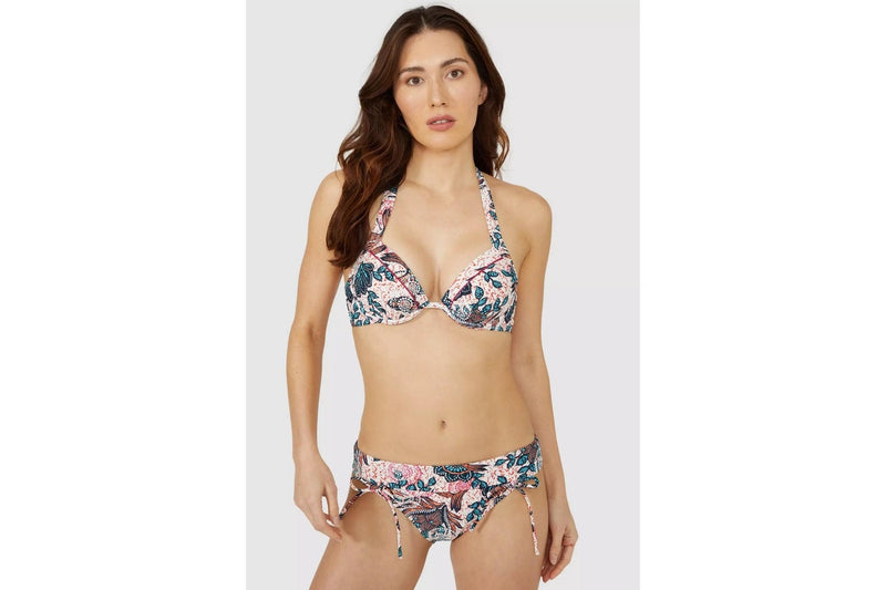 Mantaray Womens/Ladies Savannah Floral Padded Bikini Top (Multicoloured) (34DD)