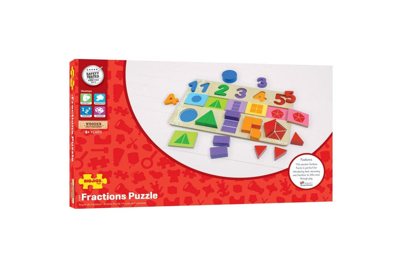 26pc Bigjigs Toys My First Fractions Wooden Puzzle Kids Learn Educational Toy 3+