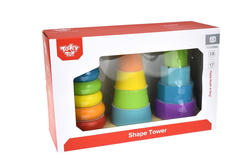 Tooky Toy Shape Stacking Toddlers Children's Interactive Building Tower 18m+