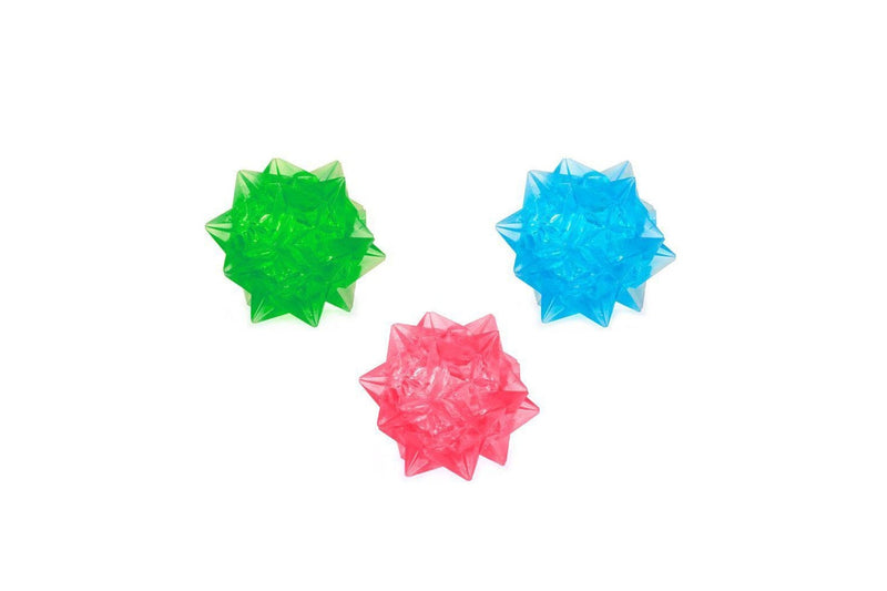 3x Pocket Money Fun 8cm Light Up Bouncy Crystal Ball Kids Children Toy 3y+ Asst