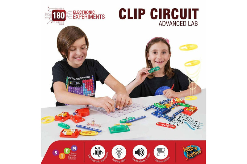 Heebie Jeebies Clip Circuit Advanced Lab 180 Electronic Kids Experiments Kit 7y+