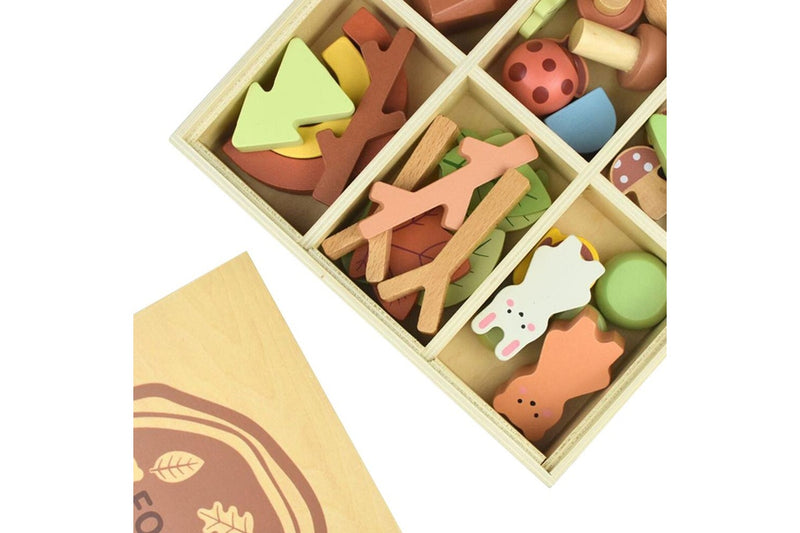 40pc Tooky Toy My Forest Friends Wooden Forest Set Kids Children Fun Play 3+