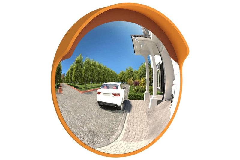 Outdoor Convex Traffic Mirror Orange Ø30 cm Polycarbonate vidaXL