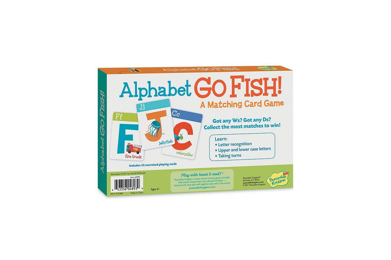 Peaceable Kingdom Alphabet Go Fish Fun Educational Matching Card Game Kids 4y+