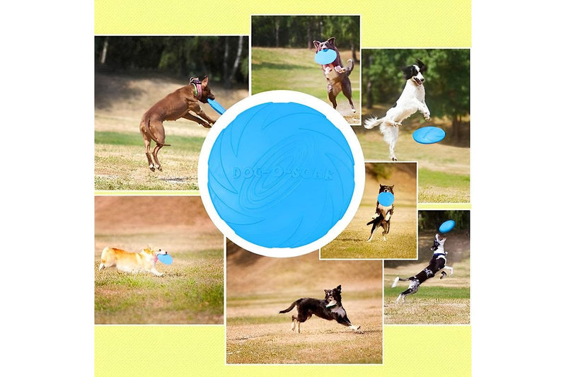 PETSWOL Soft Rubber Dog Frisbee - Blue (2 Pack)