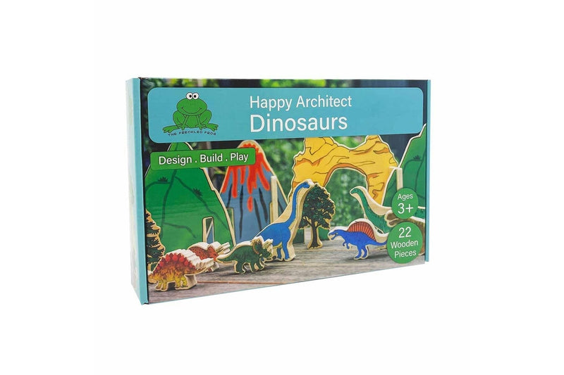 20pc Freckled Farm The Happy Architect Dinosaurs Kids Wooden Toy Fun Play 2+