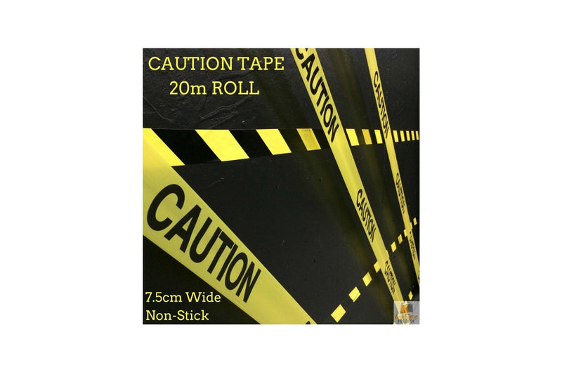 CAUTION TAPE Yellow Safety Warning Barricade Industrial Strip Non-Stick 20m