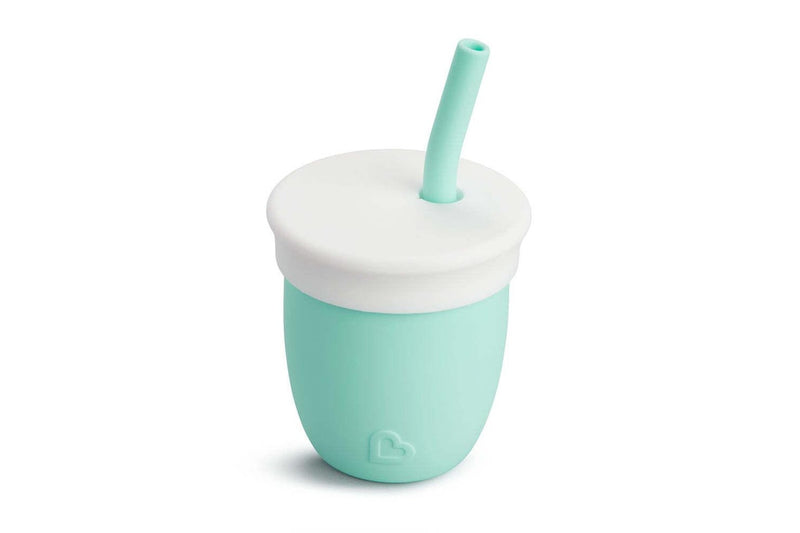 Munchkin 4oz 118ml C'est Silicone! Open Training Sippy Cup with Straw 6M+