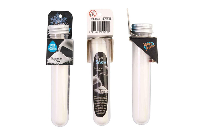 4x Heebie Jeebies Test Tube Kids SCI Experiment Artificial Winter Polymer Snow