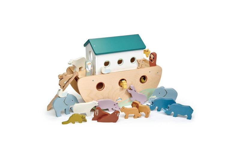 Tender Leaf Toys 38cm Noah's Wooden Ark w 10-Pair Animal Toy Play Set Kids 3y+