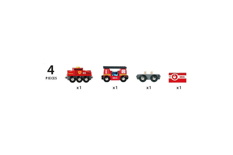 4pc Brio Rescue Firefighting Train Kids Childrens Pretend Interactive Toy 3y+