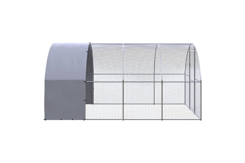 Outdoor Chicken Coop 3x4x2 m Galvanised Steel vidaXL