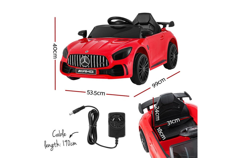 Kids Electric Ride On Car Mercedes-Benz AMG GTR Licensed Toy Cars Remote Red