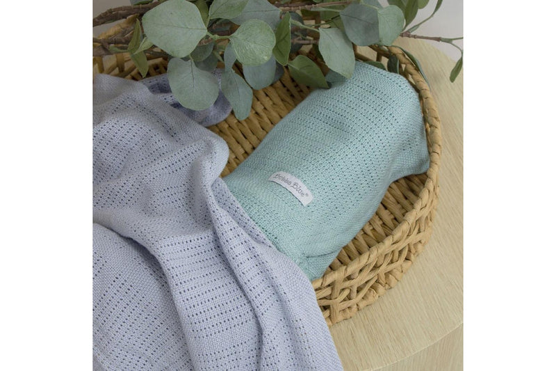 2PK Bubba Blue Nordic Bamboo 70x90cm Cellular Blanket Baby 0-12m Dusty Sky Mint