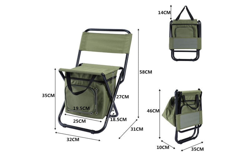 Ape Basics Foldable Camping Fishing Chair - Green