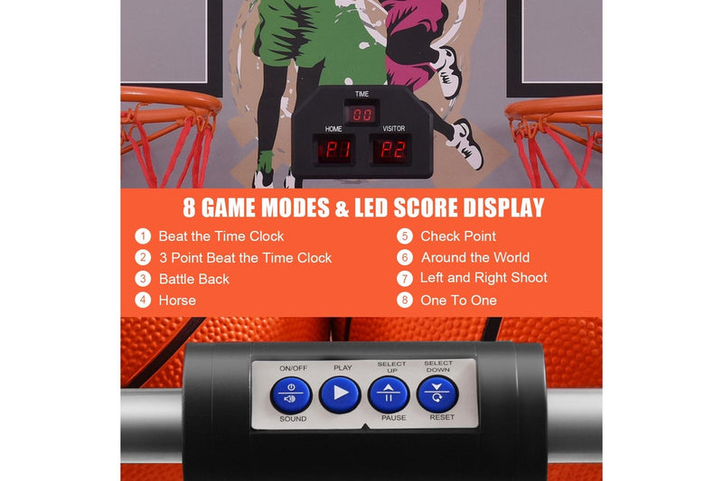 Costway Arcade Basketball Game 2-Player Basketball System Electronic Scoring Sports Indoor Exercise