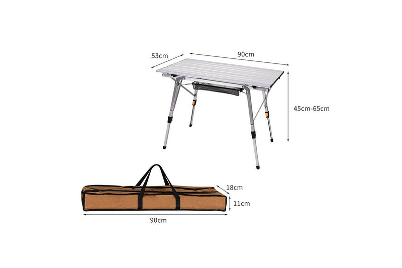 Levede Camping Table Aluminium Roll Up White