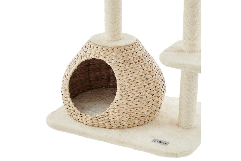 Zoomies 4-Tier Wicker Cat House & Scratching Post 107cm