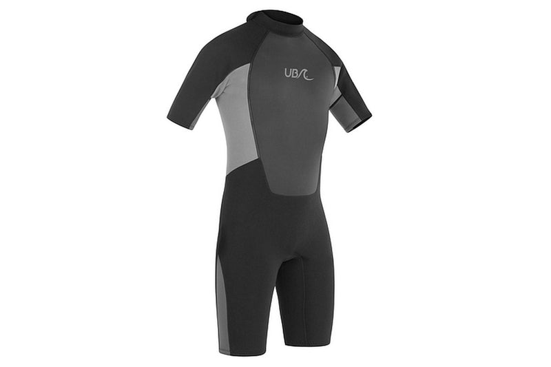 Urban Beach Mens Blacktip Monochrome Short-Sleeved Wetsuit (Black/Grey) (XL)