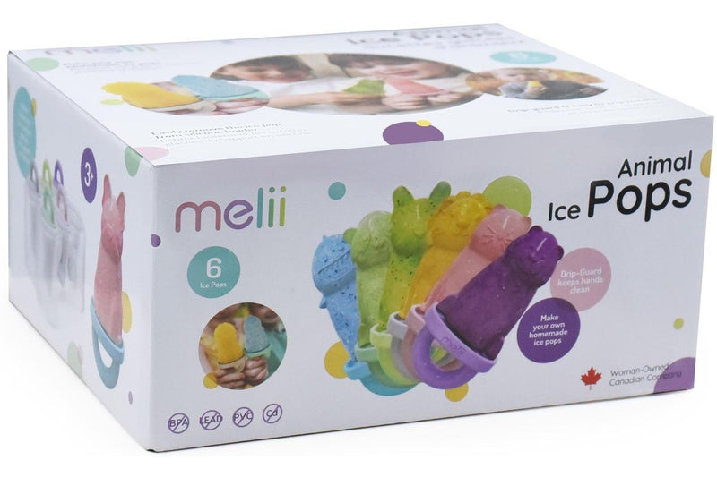 Melii: 6 Piece Ice Pops with Tray - Animal