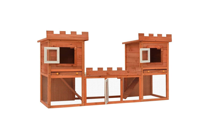 Outdoor Large Rabbit Hutch House Pet Cage Double House vidaXL